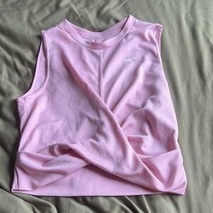 Cropped cross pink nike top